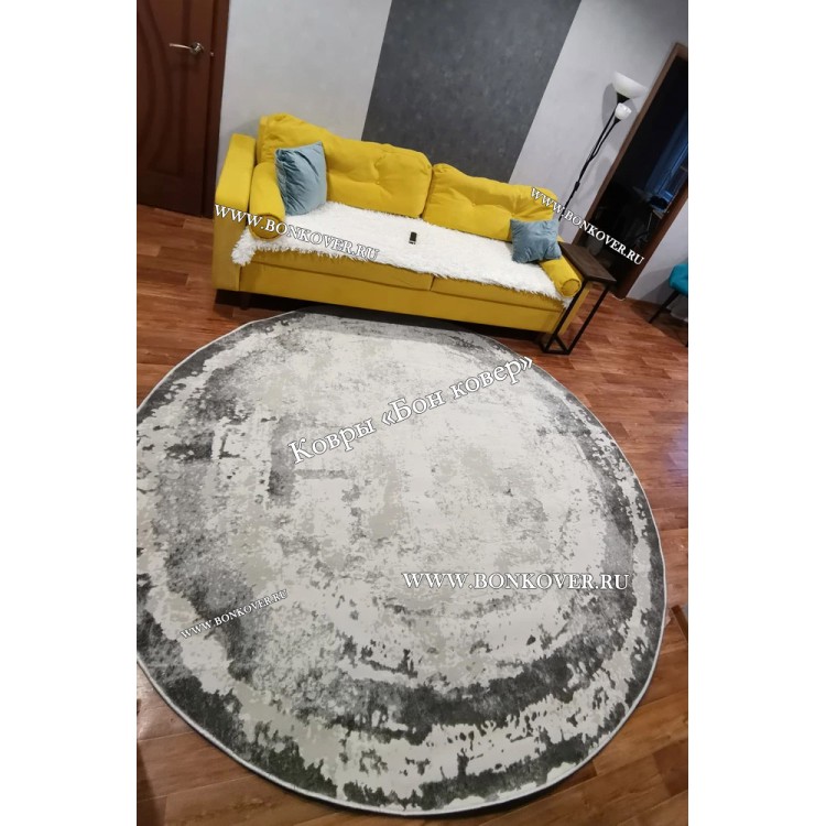 Ковер в гостиную дизайн 08 Серый Круг
