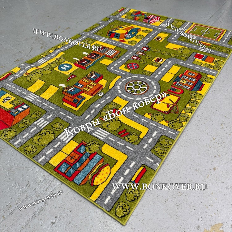 Детский Ковер Город 02 Зеленый